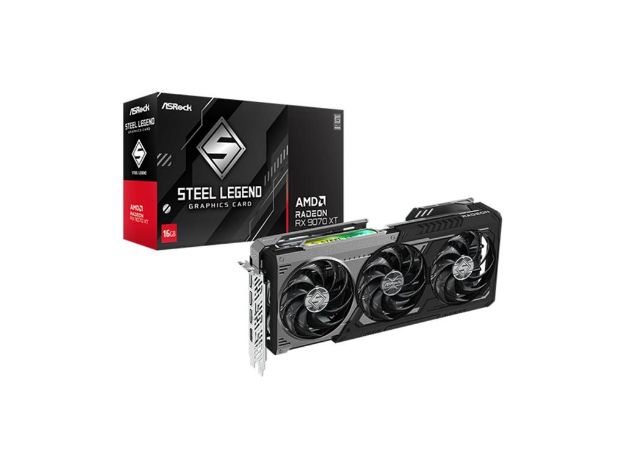 imagem de Placa de Video Asrock Radeon Rx 9070 Xt Steel Legend Dark 16gb Gddr6 256 Bits- Rx9070xt Sld 16g